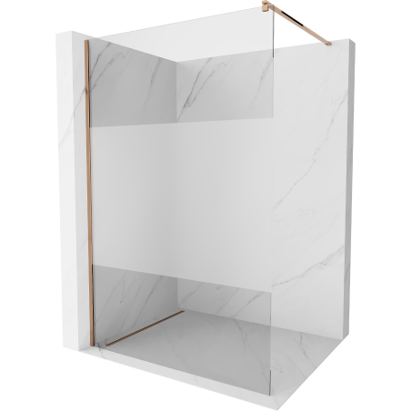 Mexen Kioto Walk-In-Duschwand 120 x 200 cm, transparent/gefroren 8 mm, Roségold - 800-120-101-60-35