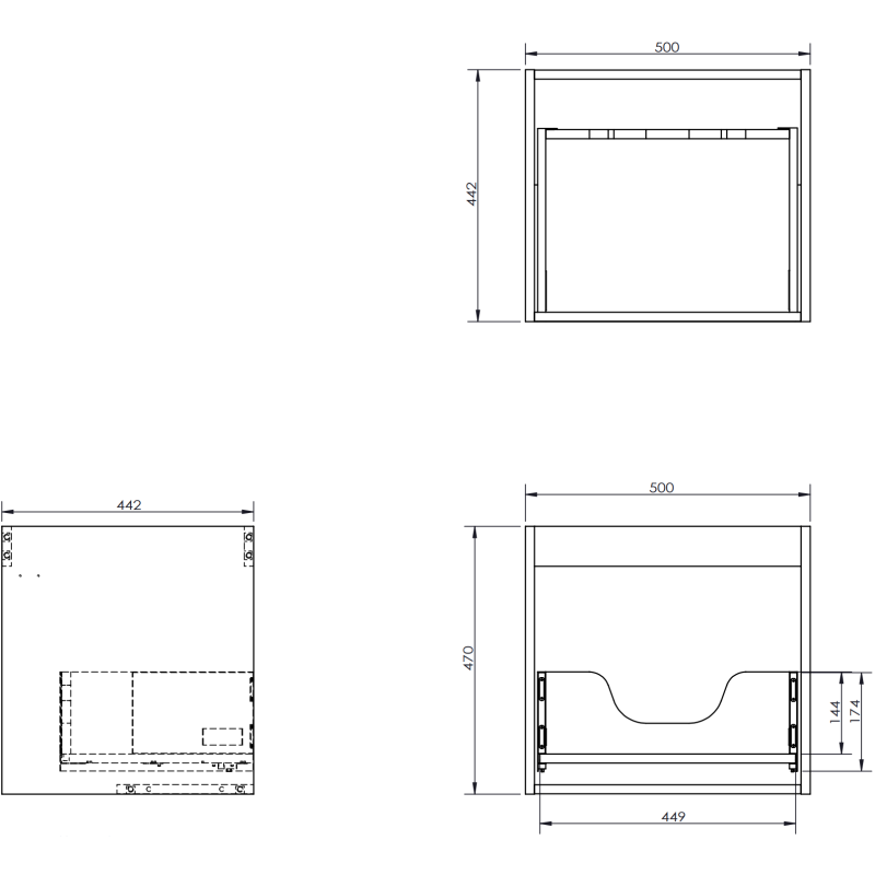 Mexen Orio Waschtischunterschrank 50 cm mit Arbeitsplatte, 1 Schublade, Grau Matt - 91A10-05047-1-BFC62