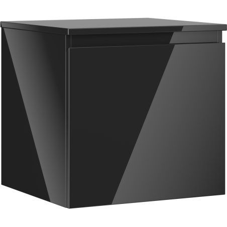 Mexen Orio Badezimmerunterschrank 50 cm mit Platte, 1 Schublade, schwarz glänzend - 91A10-05047-1-BFC70