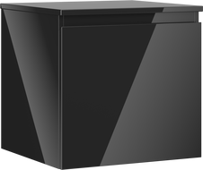 Mexen Orio Badezimmerunterschrank 50 cm mit Platte, 1 Schublade, schwarz glänzend - 91A10-05047-1-BFC70