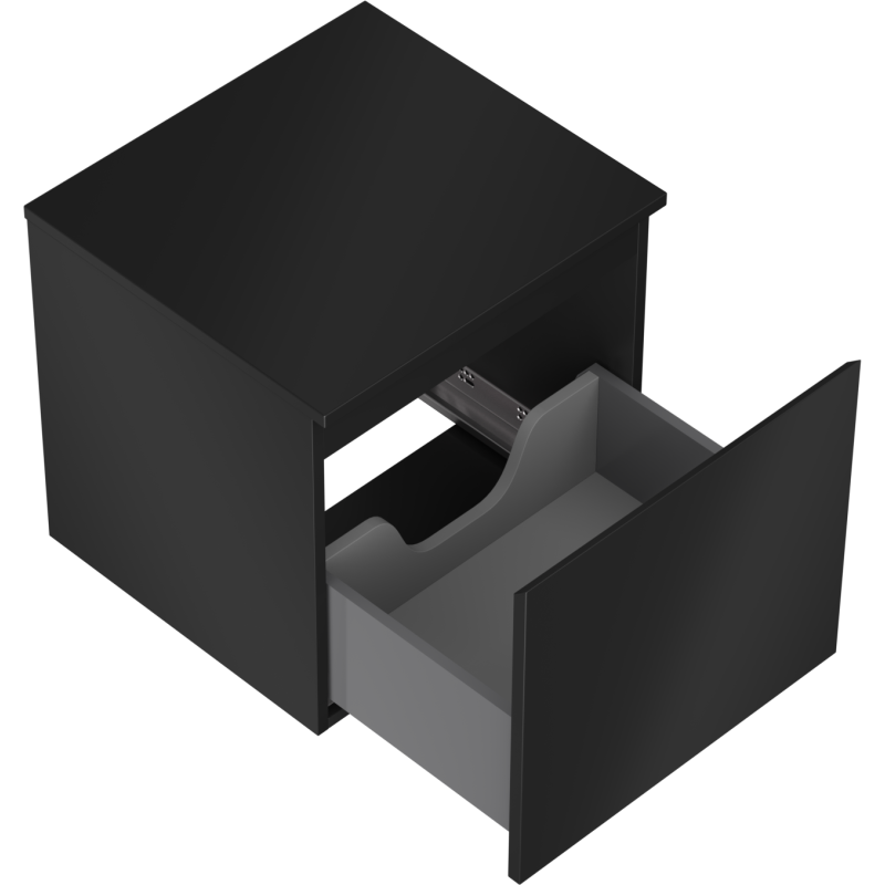 Mexen Orio Badezimmerunterschrank 50 cm mit Platte, 1 Schublade, schwarz matt - 91A10-05047-1-BFC71