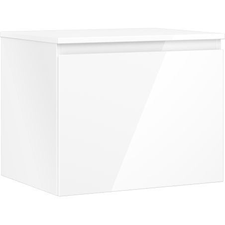 Mexen Orio Badezimmerunterschrank 60 cm mit Arbeitsplatte, 1 Schublade, weiß glänzend - 91A10-06047-1-BFC00