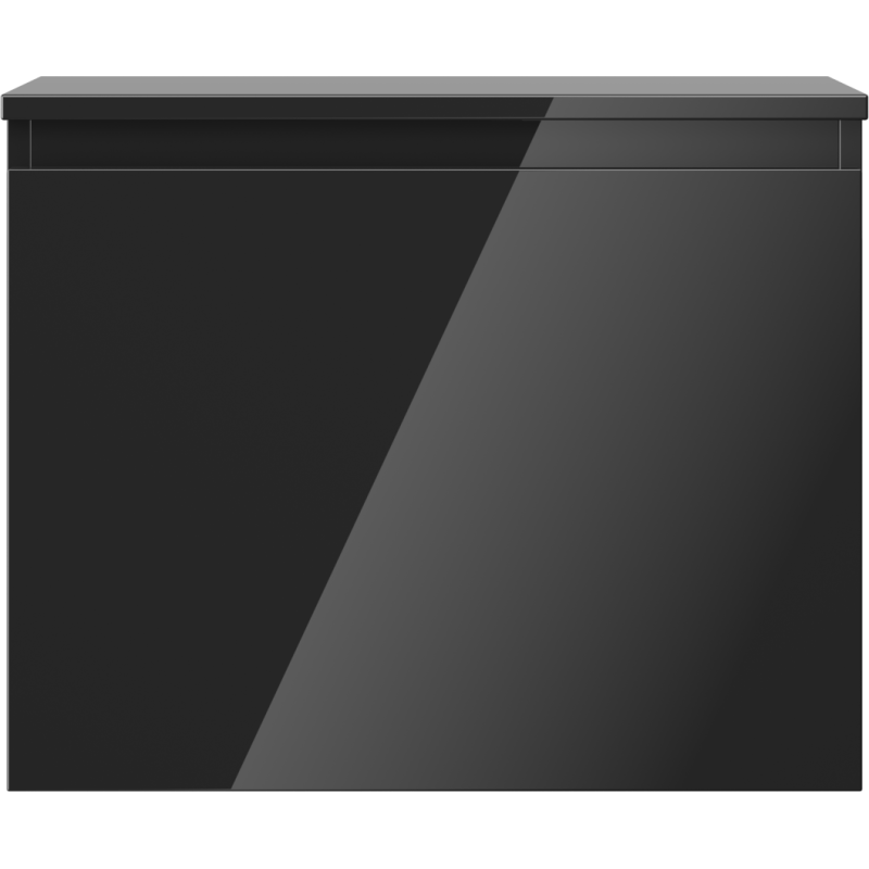 Mexen Orio Badezimmerschrank Unterschrank 60 cm mit Arbeitsplatte, 1 Schublade, Schwarz Hochglanz - 91A10-06047-1-BFC70