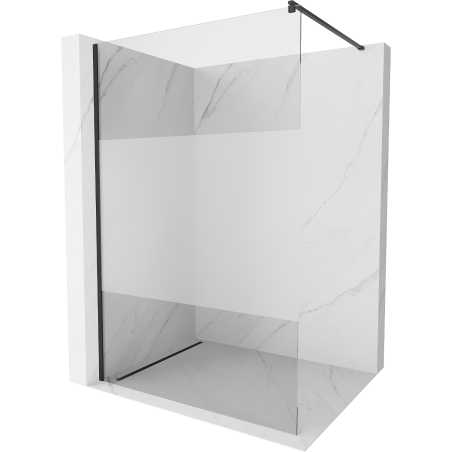 Mexen Kioto Duschwand Walk-in 110 x 200 cm, Transparent/Angeraut 8 mm, Schwarz - 800-110-101-70-35