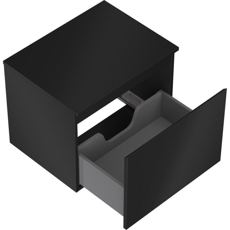 Mexen Orio Badezimmerschrank für Waschbecken 60 cm mit Arbeitsplatte, 1 Schublade, schwarz matt - 91A10-06047-1-BFC71