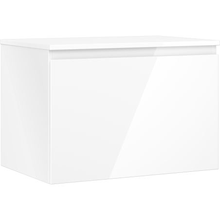 Mexen Orio Badezimmer-Unterschrank 70 cm mit Arbeitsplatte, 1 Schublade, Hochglanz Weiß - 91A10-07047-1-BFC00