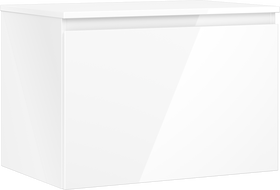 Mexen Orio Badezimmer-Unterschrank 70 cm mit Arbeitsplatte, 1 Schublade, Hochglanz Weiß - 91A10-07047-1-BFC00