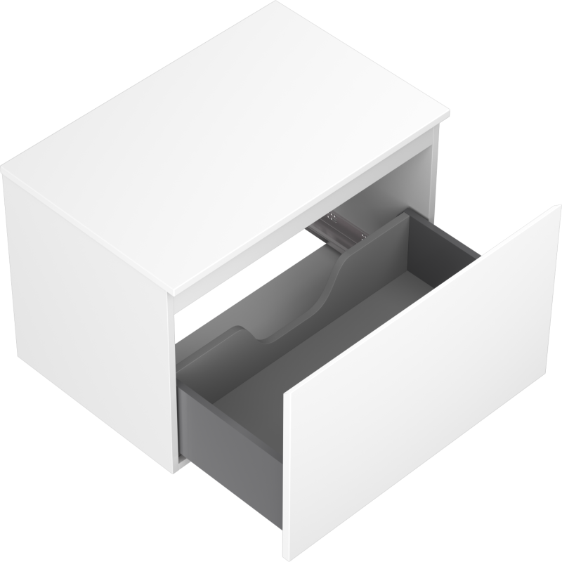Mexen Orio Badezimmerschrank 70 cm mit Arbeitsplatte, 1 Schublade, Weiß matt - 91A10-07047-1-BFC01