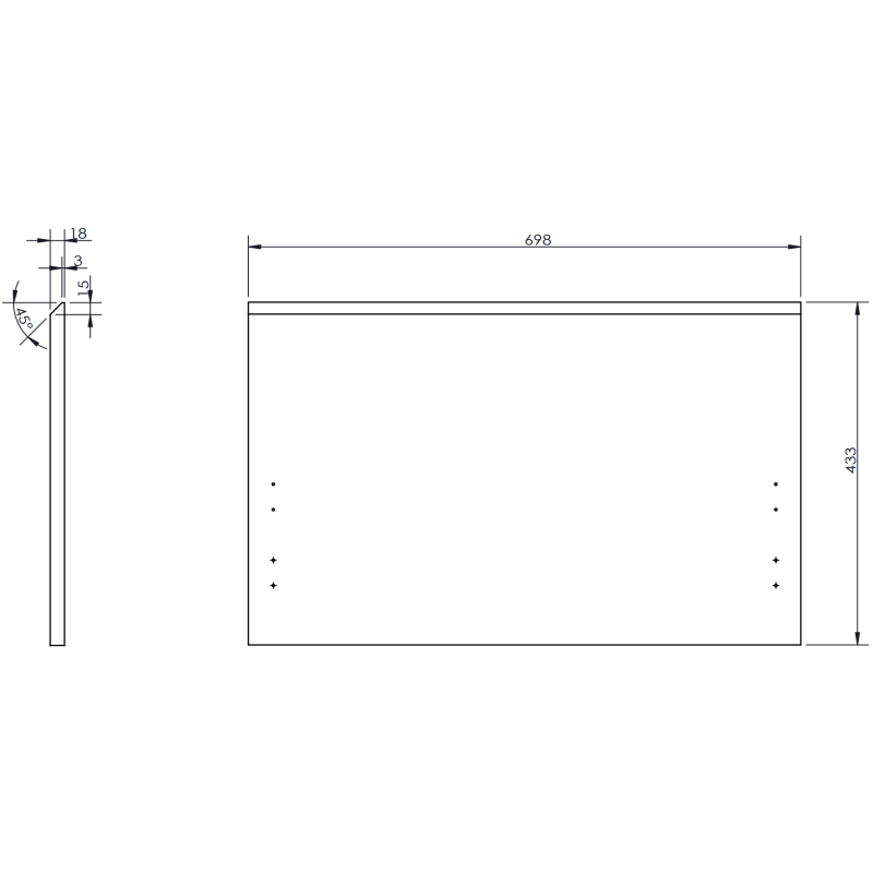 Mexen Orio Badezimmerunterschrank 70 cm mit Arbeitsplatte, 1 Schublade, Graphit matt - 91A10-07047-1-BFC66