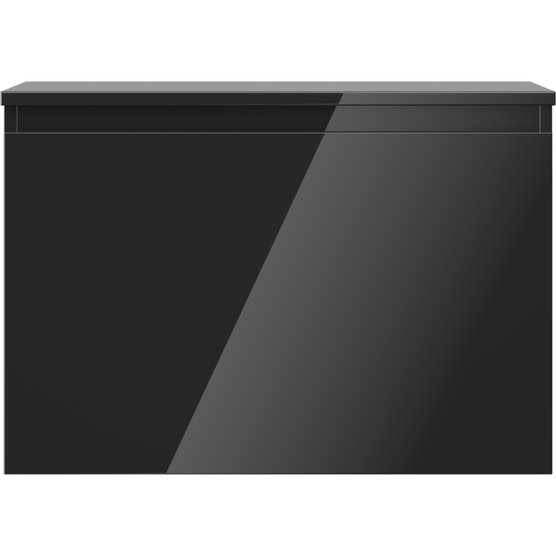 Mexen Orio Badezimmerschrank 70 cm mit Arbeitsplatte, 1 Schublade, schwarz glänzend - 91A10-07047-1-BFC70