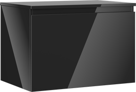 Mexen Orio Badezimmerschrank 70 cm mit Arbeitsplatte, 1 Schublade, schwarz glänzend - 91A10-07047-1-BFC70