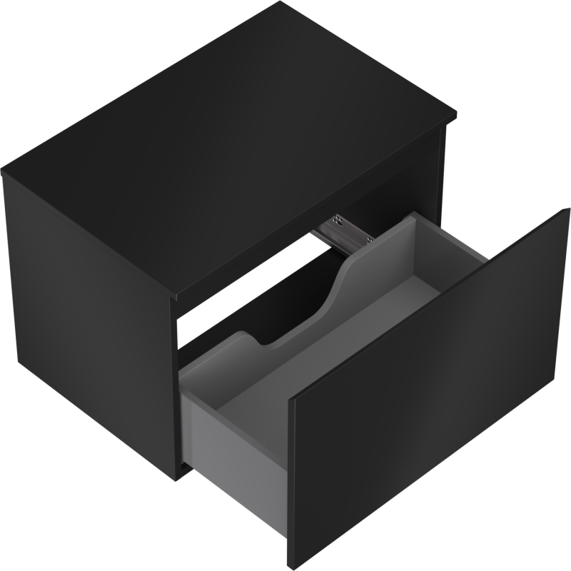 Mexen Orio Badezimmerschrank 70 cm mit Arbeitsplatte, 1 Schublade, schwarz matt - 91A10-07047-1-BFC71