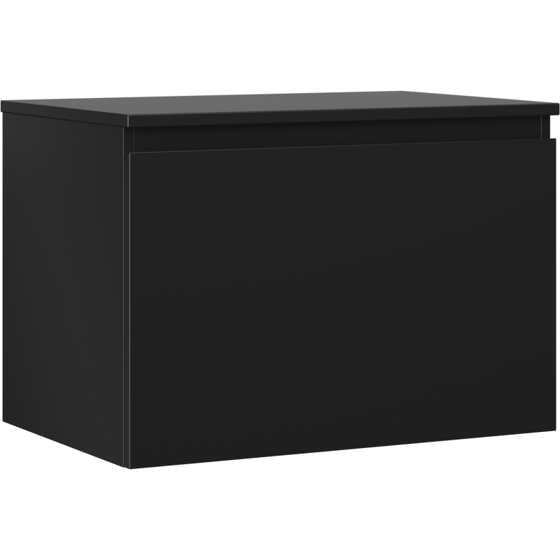 Mexen Orio Badezimmerschrank 70 cm mit Arbeitsplatte, 1 Schublade, schwarz matt - 91A10-07047-1-BFC71