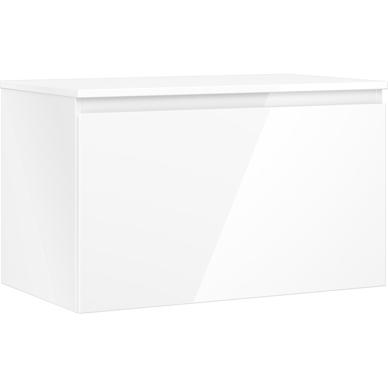Mexen Orio Badezimmerschrank für das Waschbecken 80 cm mit Arbeitsplatte, 1 Schublade, weiß glänzend - 91A10-08047-1-BFC00