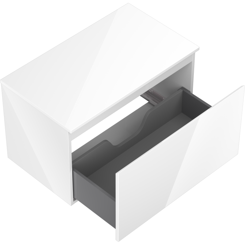 Mexen Orio Badezimmerschrank für das Waschbecken 80 cm mit Arbeitsplatte, 1 Schublade, weiß glänzend - 91A10-08047-1-BFC00