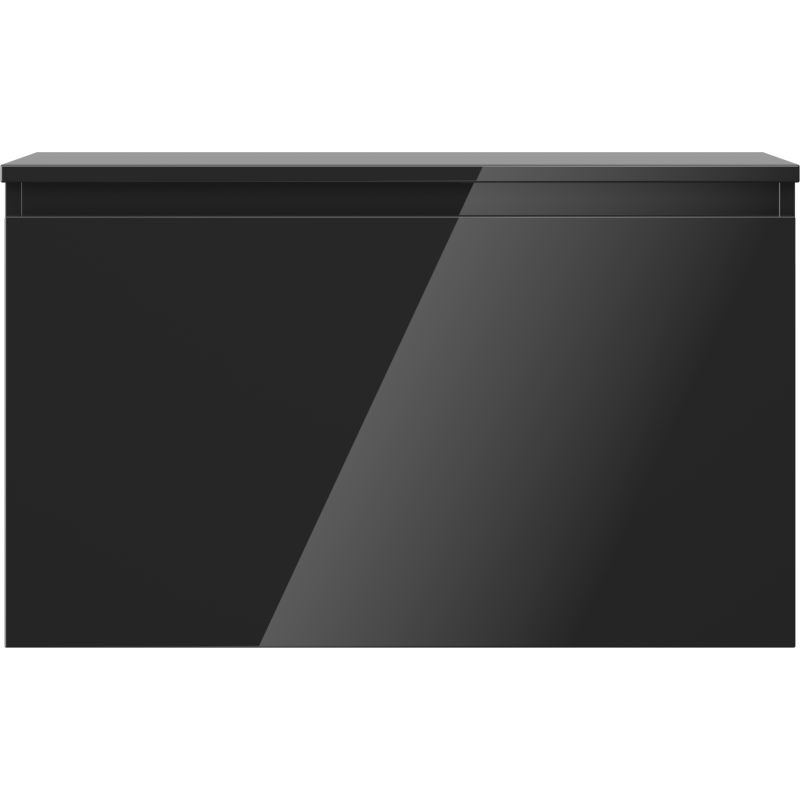 Mexen Orio Badezimmerschrank 80 cm mit Waschtischplatte, 1 Schublade, schwarz glänzend - 91A10-08047-1-BFC70