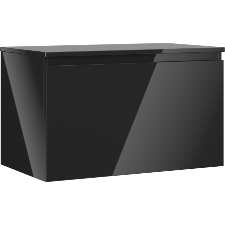 Mexen Orio Badezimmerschrank 80 cm mit Waschtischplatte, 1 Schublade, schwarz glänzend - 91A10-08047-1-BFC70