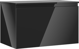 Mexen Orio Badezimmerschrank 80 cm mit Waschtischplatte, 1 Schublade, schwarz glänzend - 91A10-08047-1-BFC70