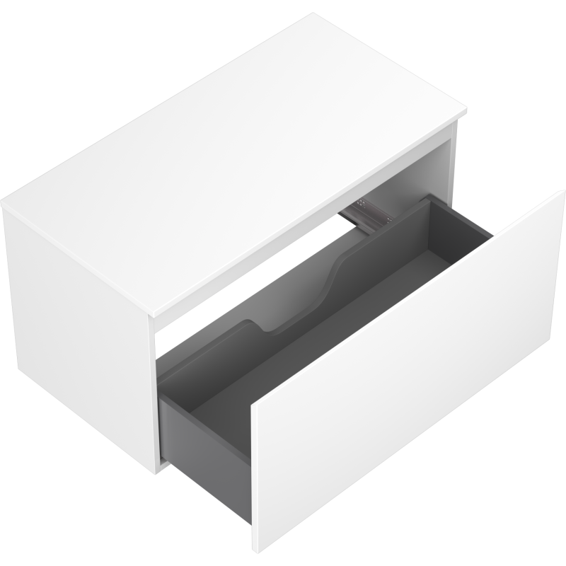 Mexen Orio Badezimmerschrank für Waschtisch 90 cm mit Arbeitsplatte, 1 Schublade, weiß matt - 91A10-09047-1-BFC01