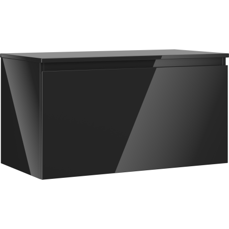 Mexen Orio Badezimmerunterschrank 90 cm mit Arbeitsplatte, 1 Schublade, schwarz glänzend - 91A10-09047-1-BFC70