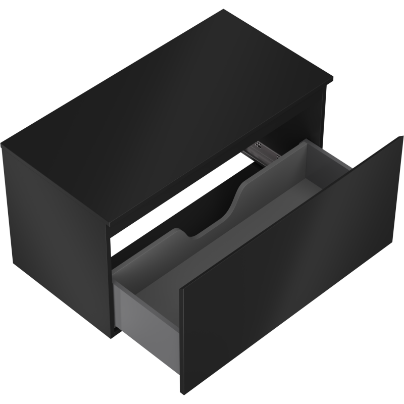 Mexen Orio Badezimmerunterschrank 90 cm mit Arbeitsplatte, 1 Schublade, schwarz matt - 91A10-09047-1-BFC71