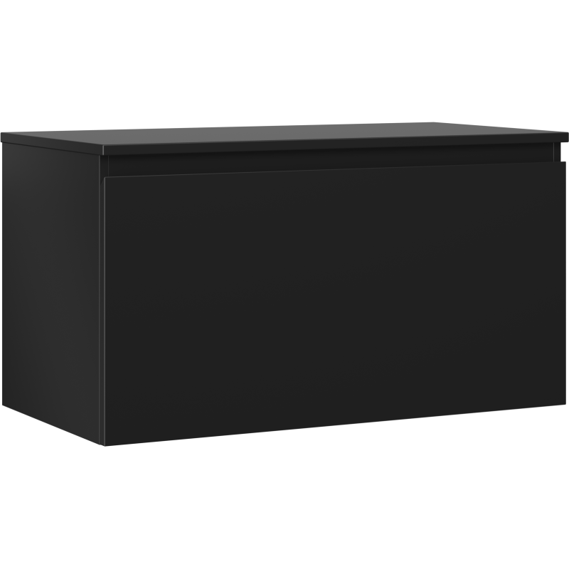 Mexen Orio Badezimmerunterschrank 90 cm mit Arbeitsplatte, 1 Schublade, schwarz matt - 91A10-09047-1-BFC71