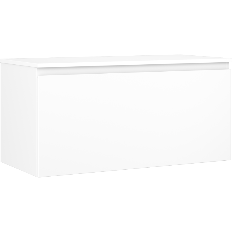Mexen Orio Badezimmerschrank 100 cm mit Arbeitsplatte, 1 Schublade, weiß matt - 91A10-10047-1-BFC01