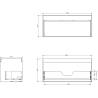 Mexen Orio Badezimmerschrank 100 cm mit Arbeitsplatte, 1 Schublade, Graphit matt - 91A10-10047-1-BFC66