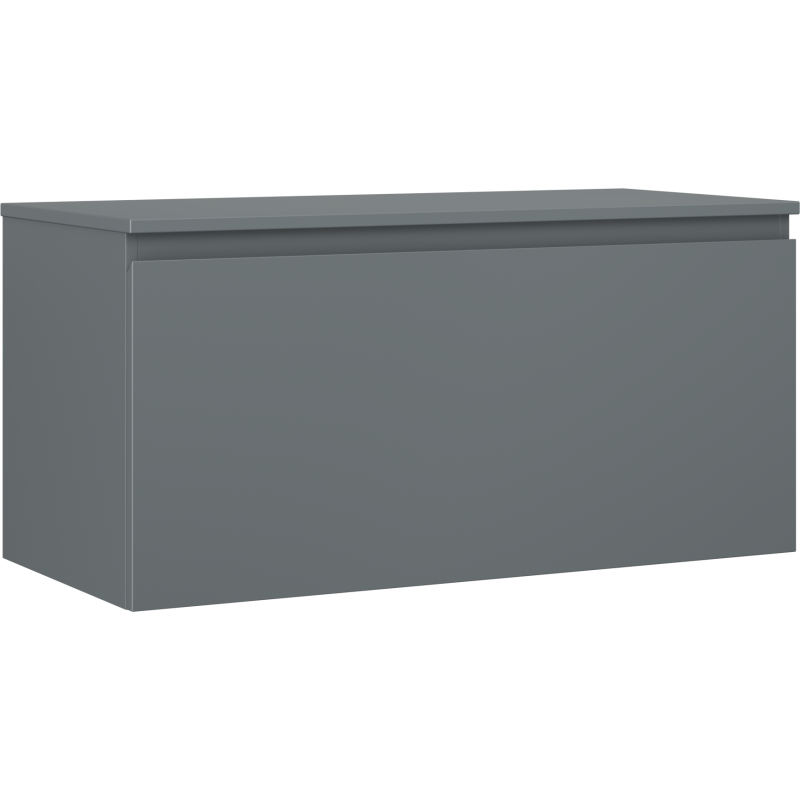 Mexen Orio Badezimmerschrank 100 cm mit Arbeitsplatte, 1 Schublade, Graphit matt - 91A10-10047-1-BFC66