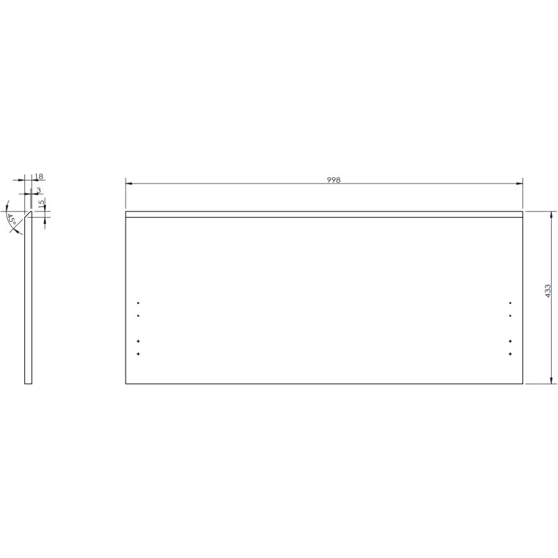 Mexen Orio Badezimmerschrank unter dem Waschbecken 100 cm mit Arbeitsplatte, 1 Schublade, schwarzer Glanz - 91A10-10047-1-BFC70