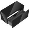 Mexen Orio Badezimmerschrank unter dem Waschbecken 100 cm mit Arbeitsplatte, 1 Schublade, schwarzer Glanz - 91A10-10047-1-BFC70