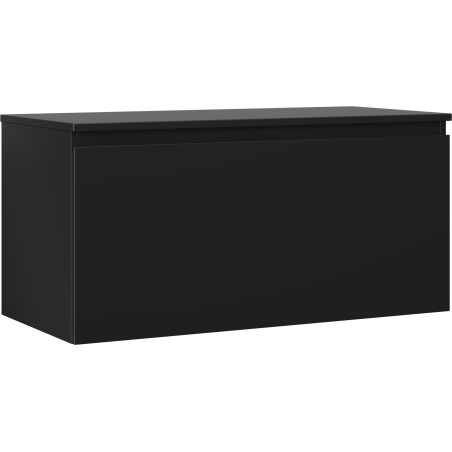 Mexen Orio Badezimmerschrank mit Waschtisch 100 cm mit Arbeitsplatte, 1 Schublade, Schwarz Matt - 91A10-10047-1-BFC71