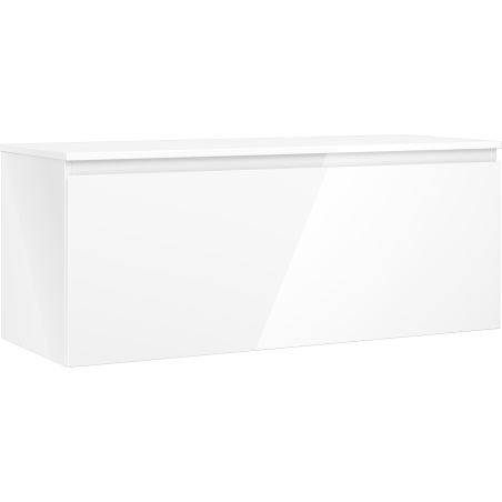 Mexen Orio Badezimmerunterschrank 120 cm mit Platte, 1 Schublade, weiß glänzend - 91A10-12047-1-BFC00