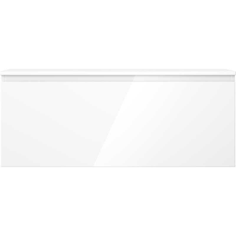 Mexen Orio Badezimmerunterschrank 120 cm mit Platte, 1 Schublade, weiß glänzend - 91A10-12047-1-BFC00