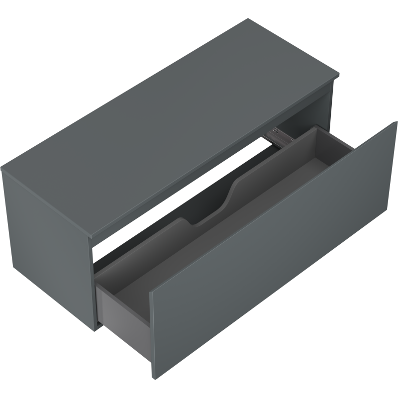 Mexen Orio Badezimmerschrank für Waschtisch 120 cm mit Arbeitsplatte, 1 Schublade, matt Graphit - 91A10-12047-1-BFC66