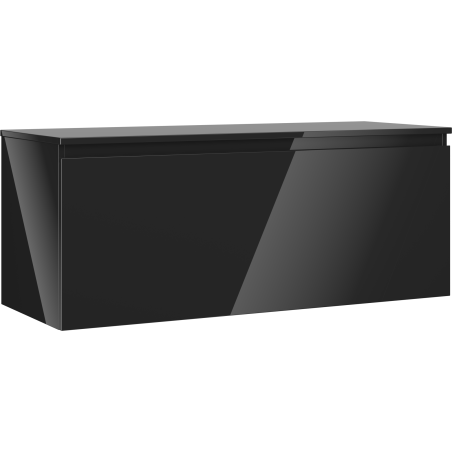 Mexen Orio Badezimmerschrank für Waschbecken 120 cm mit Arbeitsplatte, 1 Schublade, schwarz glänzend - 91A10-12047-1-BFC70