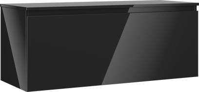 Mexen Orio Badezimmerschrank für Waschbecken 120 cm mit Arbeitsplatte, 1 Schublade, schwarz glänzend - 91A10-12047-1-BFC70