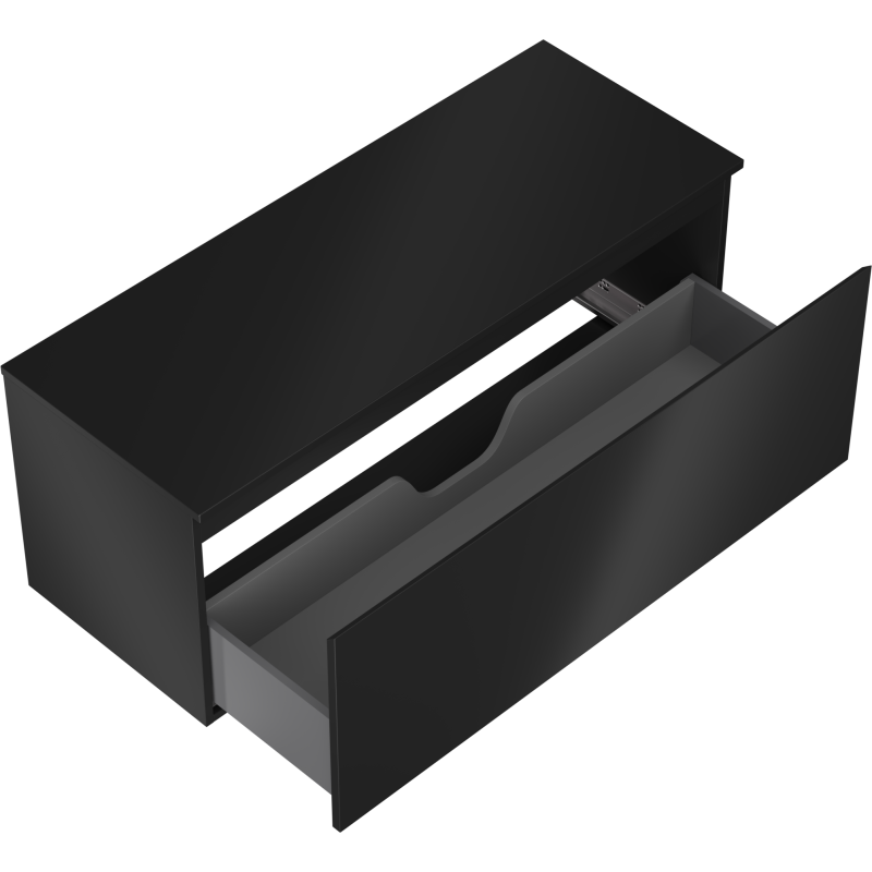 Mexen Orio Badezimmerschrank 120 cm mit Arbeitsplatte, 1 Schublade, Schwarz Matt - 91A10-12047-1-BFC71