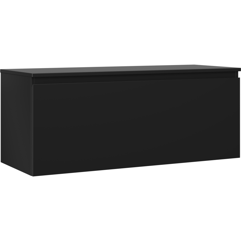 Mexen Orio Badezimmerschrank 120 cm mit Arbeitsplatte, 1 Schublade, Schwarz Matt - 91A10-12047-1-BFC71