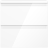 Mexen Orio Badezimmerschrank 50 cm mit Waschtisch, 2 Schubladen, weißer Glanz - 91A10-05047-2-BFFC00