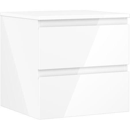 Mexen Orio Badezimmerschrank 50 cm mit Waschtisch, 2 Schubladen, weißer Glanz - 91A10-05047-2-BFFC00