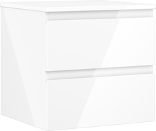 Mexen Orio Badezimmerschrank 50 cm mit Waschtisch, 2 Schubladen, weißer Glanz - 91A10-05047-2-BFFC00