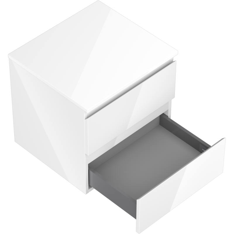 Mexen Orio Badezimmerschrank 50 cm mit Waschtisch, 2 Schubladen, weißer Glanz - 91A10-05047-2-BFFC00