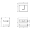 Mexen Orio Badezimmerschrank unterschrank 50 cm mit Arbeitsplatte, 2 Schubladen, weiße matt - 91A10-05047-2-BFFC01