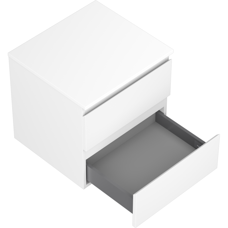 Mexen Orio Badezimmerschrank unterschrank 50 cm mit Arbeitsplatte, 2 Schubladen, weiße matt - 91A10-05047-2-BFFC01