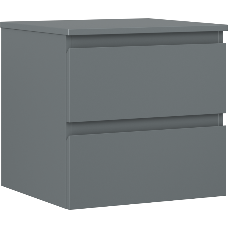 Mexen Orio Badezimmerunterschrank 50 cm mit Arbeitsplatte, 2 Schubladen, Graphit matt - 91A10-05047-2-BFFC66