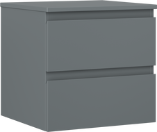 Mexen Orio Badezimmerunterschrank 50 cm mit Arbeitsplatte, 2 Schubladen, Graphit matt - 91A10-05047-2-BFFC66