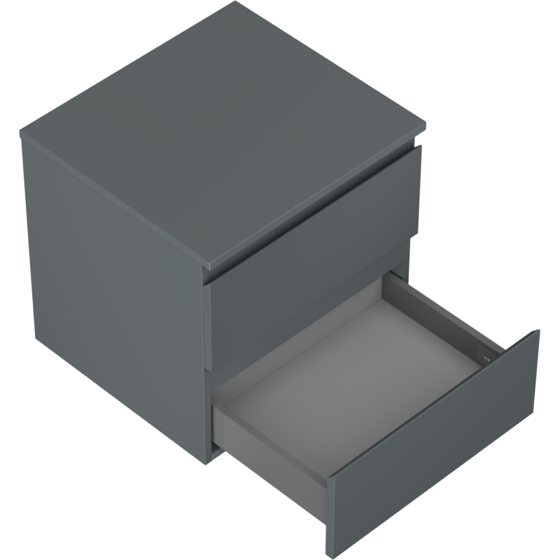 Mexen Orio Badezimmerunterschrank 50 cm mit Arbeitsplatte, 2 Schubladen, Graphit matt - 91A10-05047-2-BFFC66