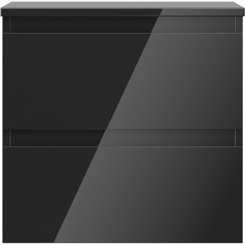 Mexen Orio Badezimmerschrank 50 cm mit Arbeitsplatte, 2 Schubladen, schwarz glänzend - 91A10-05047-2-BFFC70