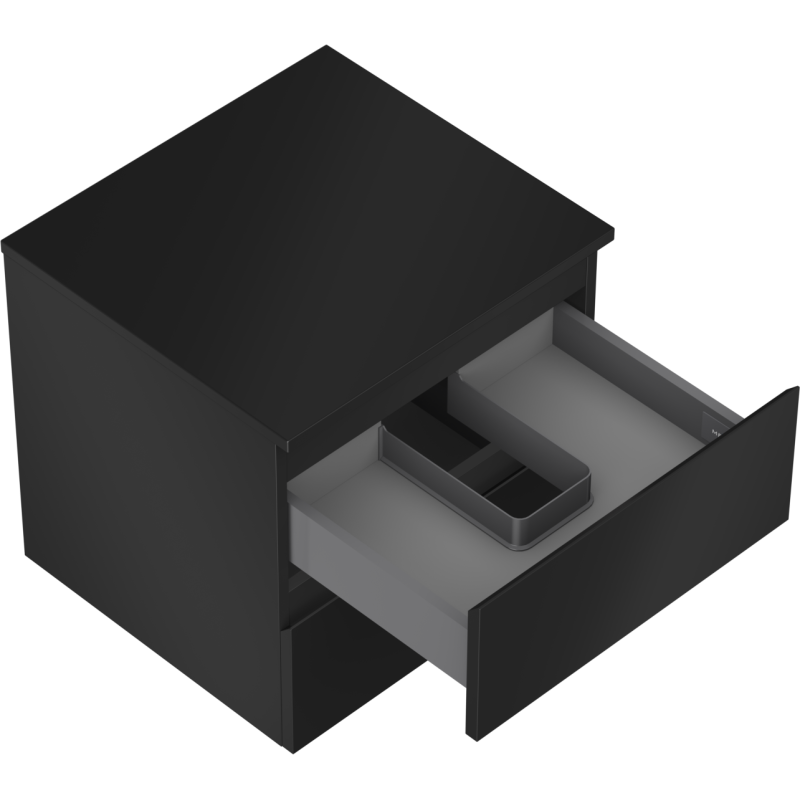 Mexen Orio Badezimmerschrank 50 cm mit Arbeitsplatte, 2 Schubladen, schwarz matt - 91A10-05047-2-BFFC71